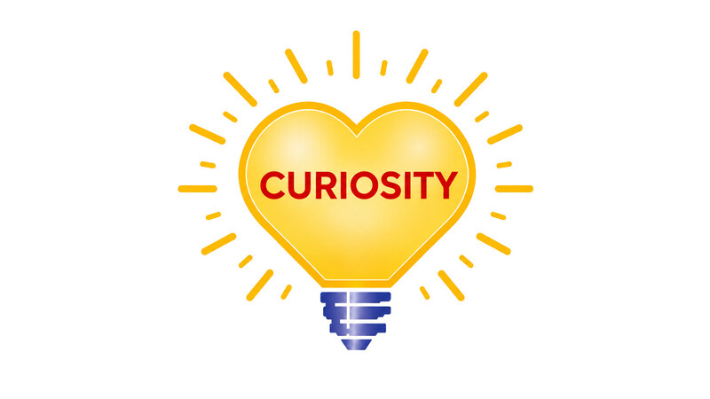 A light bulb with curiosity written inside it